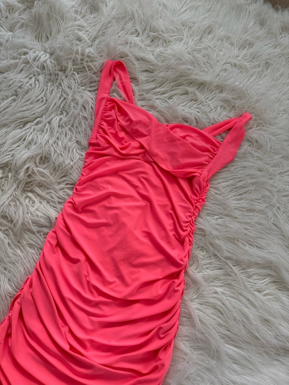 Women’s Pink Ruched Tank Dress - Picture 4 of 4
